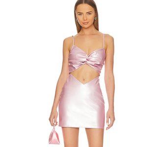 REVOLVE NWT MARA MINI DRESS IN METALLIC PINK SIZE SMALL LOVERS & FRIENDS